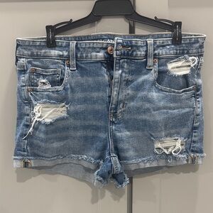 American Eagle Outfitters Blue Distressed Jean Shorts